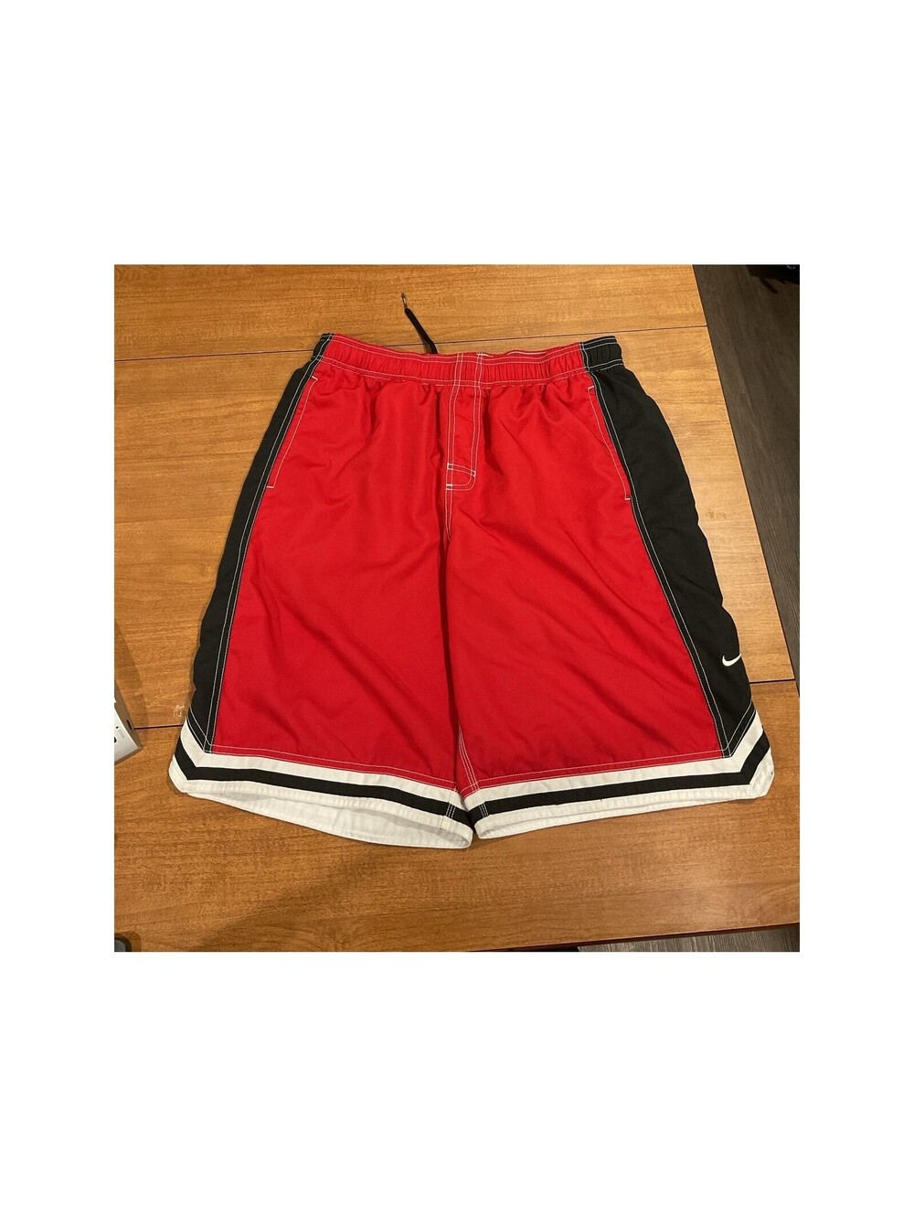 Nike Men's Red Black and White Basketball Athletic Shorts-113